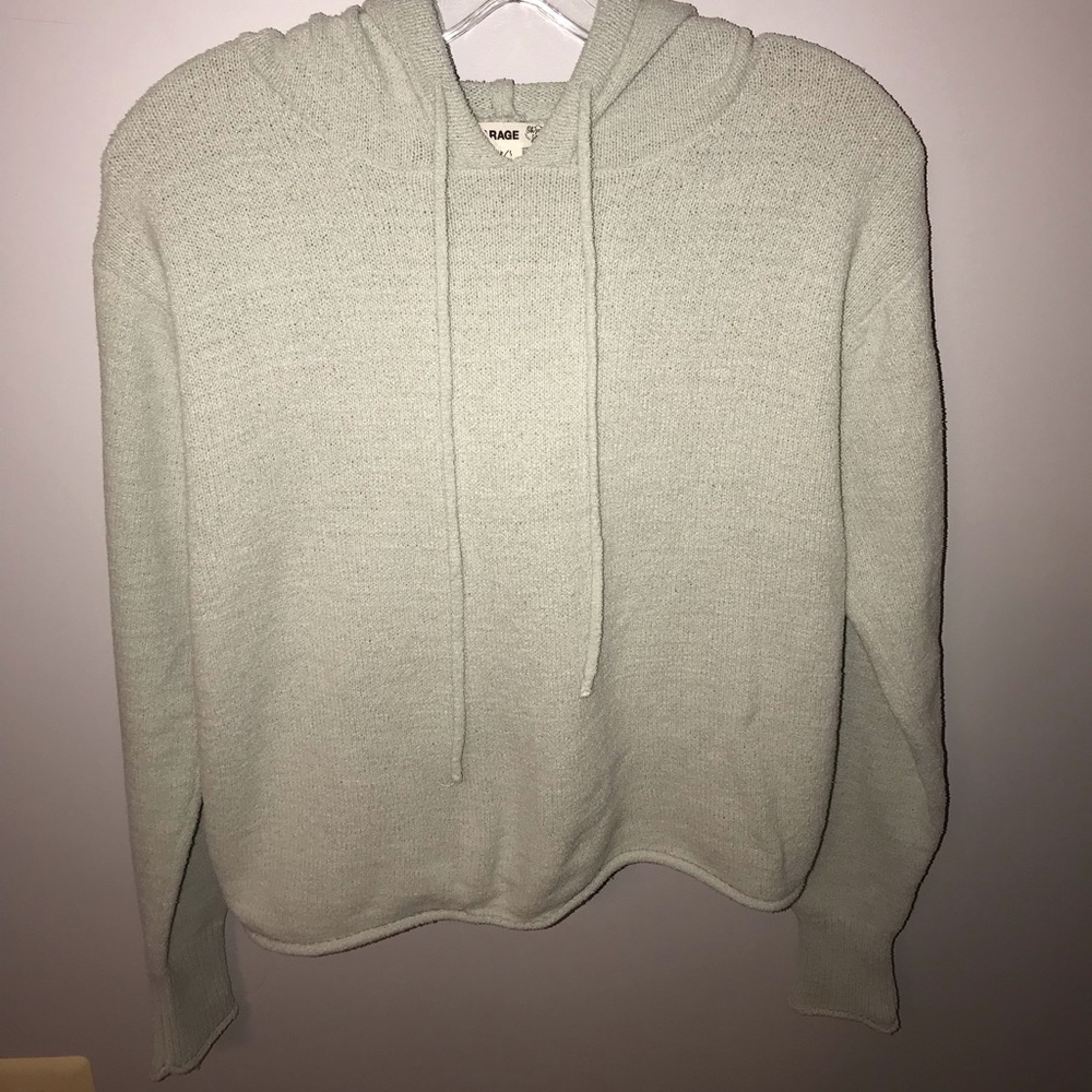 Soft Teal Cropped Hoodie